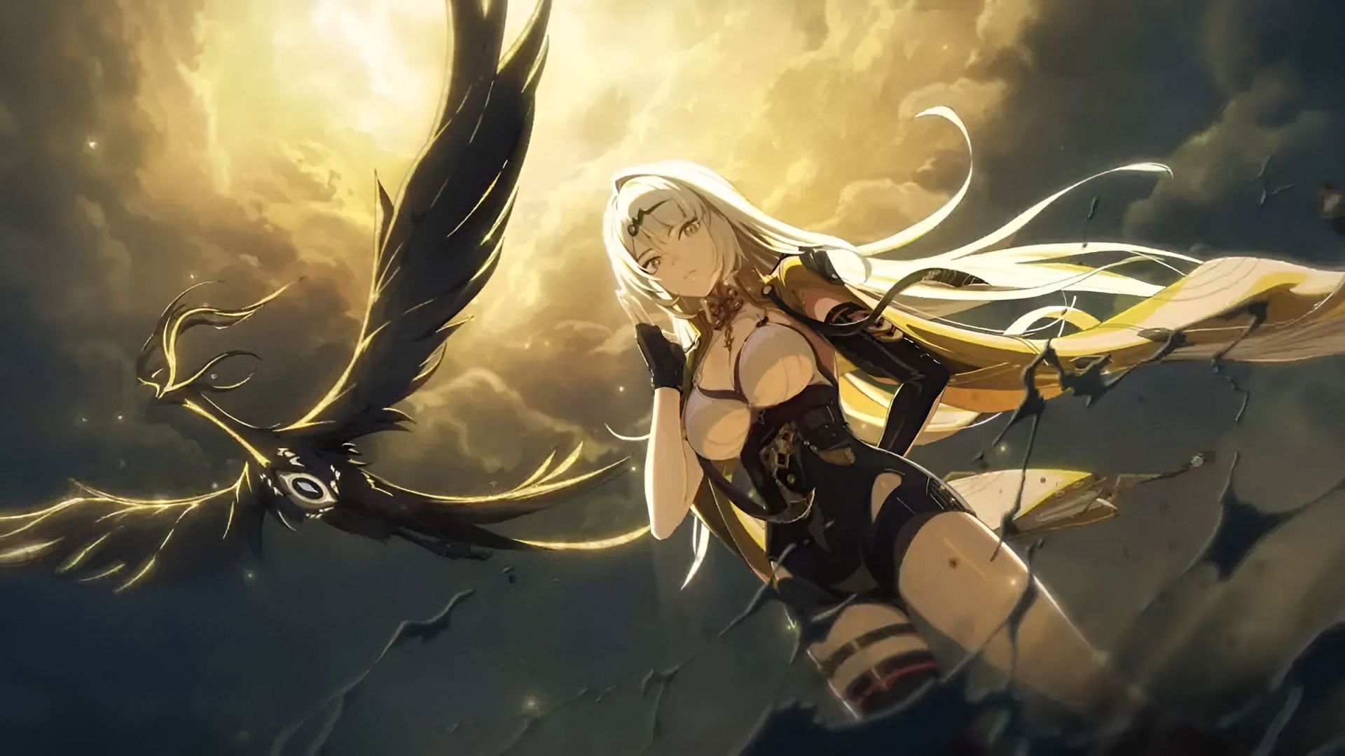 Yixuan's official art with her Qingming bird (Image via HoYoverse)